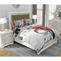 SOVIO Bettwäsche 140x200 cm + 2x70x80 cm, 3-teilig, 100% Baumwolle, Satin, Reißverschluss, Schwarzweiß, Bunt - | So.0076