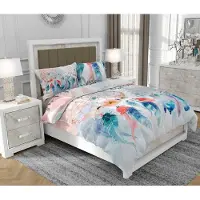 SOVIO Bettwäsche 200x220 cm + 2x70x80 cm, 3-teilig, 100% Baumwolle, Satin, Reißverschluss, Bunt - | So.0319