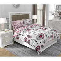 SOVIO Bettwäsche 160x200 cm + 2x70x80 cm, 3-teilig, 100% Baumwolle, Satin, Reißverschluss, Bunt - | So.9028