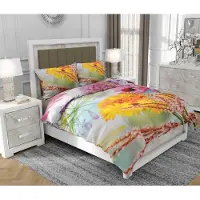 SOVIO Bettwäsche 160x200 cm + 2x70x80 cm, 3-teilig, 100% Baumwolle, Satin, Reißverschluss, Bunt - | So.0246