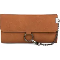 StyleBREAKER Damen Geldbörse mit Ring und Kette – Weiches Portemonnaie mit Karabinerhaken und Druckknopfverschluss 02040066