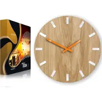 ModernClock , Wanduhr, Wohnzimmer, 33cm, große Wanduhr aus Eiche, Simple