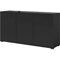 Jerpax Kommode "Masimo" 150 cm, Aufbewahrungsschrank, Kommode mit 3 Türen, Schwarz, Push-to-Open, modernes Design