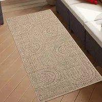Teppichhome24 In- & Outdoorteppich in natürlichem Style für Küche, Esszimmer oder Terrasse Größe - 60 x 90 cm