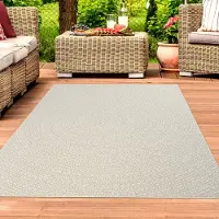 Teppichhome24 Outdoor-Teppich Terassenteppich mit Kreismuster langlebig und leicht -- beige-braun Größe - 240 x 340 cm