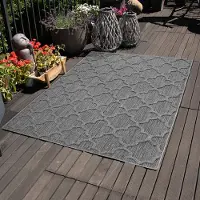 Carpettex In & Outdoor Teppich Wetterfest Rauten Design für Küchen Balkon Terrasse Garten oder Wohnzimmer Teppich, Größe: 200 x 290 cm, Farbe: Grau-1