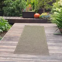 Teppichhome24 In- & Outdoor Teppich Sisal beige grau Größe - 80 x 150 cm