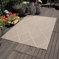 Carpettex In & Outdoor Teppich Wetterfest Rauten Design für Küchen Balkon Terrasse Garten oder Wohnzimmer Teppich, Größe: 120 x 170 cm, Farbe: Beige-2