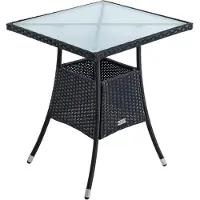 ESTEXO Beistelltisch Polyrattan Balkontisch Rattan Tisch 57 cm Gartentisch Schwarz