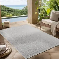Carpettex Outdoor Teppich wetterfest, Balkon, Terrasse, Garten, Wohnzimmer und Esszimmer, Skandinavisches Boho-Design, Größe: 80 x 250 cm, Farbe: Grau-4