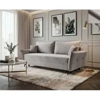 Nordelo Ecksofa Cosoleto mit Schlaffunktion, Stoff BLUVEL - BEIGE 3, 105 x 260 x 95 cm.