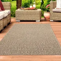 Teppichhome24 Outdoorteppich in Sisal-Optik für Balkon, Terrasse und Garten Größe - 200 x 290 cm
