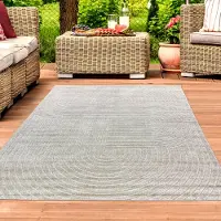 Teppichhome24 Moderner Outdoor Teppich wetterfest Terrasse Balkon Boho-Style Beige Größe - 300 x 400 cm