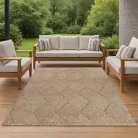 Teppichhome24 Teppich In- und Outdoor mit Jute-Optik vielseitig einsetzbar in Beige/Braun Größe - 160 x 220 cm