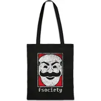 Eric Helmar Müller Urban Backwoods Mr. Fsociety Logo, Stofftasche, Farbe: Schwarz