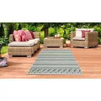 Teppichhome24 In- & Outdoor Teppich Sisal Optik Rauten Diamantenmuster grün sand Größe - 200 x 280 cm