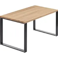 LAMO Manufaktur Esstisch Küchentisch Schreibtisch Couchtisch aus Massivholz, 100x80x76 cm (AxBxH), Modern, Natur / Rohstahl mit Klarlack, LUG-01-A-002-0000M