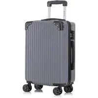 YONSLY Premium Reisekoffer TSA-Schloss,YKK-Reißverschluss Hartschalen-Koffer Trolley Kabinenkoffer Rollkoffer Suitcase Handgepäck (Grau, M)