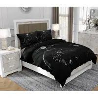 SOVIO Bettwäsche 160x200 cm + 2x70x80 cm, 3-teilig, 100% Baumwolle, Satin, Reißverschluss, Motorrad, Bunt - | So.Z0014