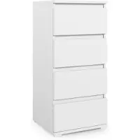 Jerpax Schmale Kommode 30 cm "Modulo", Sideboard, Weiß, 4 Schubladen, Matt