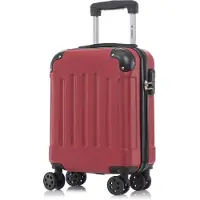 YONSLY Koffer Trolley Reisekoffer Suitcase, Rollkoffer Handgepäck ,mit 4 Rollen360°, Hartschalenreisekoffer, Zahlenschloss, Weicher Gummigriff(XL , Rot)