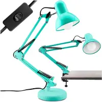 LUMILED Schreibtischlampe klassisch Leselampe Grün Tischleuchte Tischlampe Verstellbarer Arm mit E27 Retro aus Metall Schreibtischleuchte