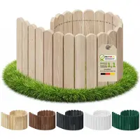 Pemicont Floranica Holzpalisade Holz ohne Erdspieße 100 x 20 cm, Unbehandelt – Rollzaun aus Kiefer zum Eingraben oder Verkleiden