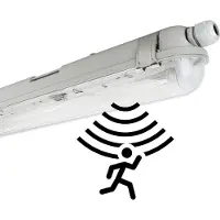 NCC-Licht LED Feuchtraumleuchte Wannenleuchte 120cm 1 x 18W T8 Röhre 840 Neutralweiß 4000K IP65 mit Sensor
