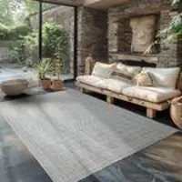 Carpettex Outdoor Teppich Einfarbig Wetterfest Terasse Balkon Garten Küchenteppich Flachgewebe Sisal Optik, Größe: 60 x 100 cm, Farbe: Silber