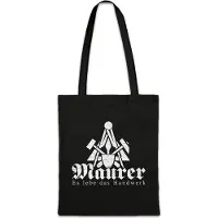 Eric Helmar Müller Urban Backwoods Maurer Es Lebe Das Handwerk, Stofftasche, Farbe: Schwarz