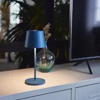 NCC-Licht LED Akku Tischleuchte Down 2,2W 150lm warmweiß 3000K innen & außen IP65 Blau matt