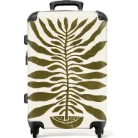 NoBoringSuitcases.com Großer Koffer - Pflanzen - Vase - Blumen - Pastell - Kombinationsschloss TSA - Hartschalen Trolley 4 Rollen - 72 liter - Reisekoffer - 66 cmKoffer Mittelgroß 67x43x25 cm, 72L,