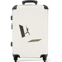 NoBoringSuitcases.com Großer Koffer - Vintage - Mann - Formen - Abstrakt - Kombinationsschloss TSA - Hartschalen Trolley 4 Rollen - 72 liter - Reisekoffer - 66 cmKoffer Mittelgroß 67x43x25 cm, 72L,