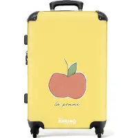NoBoringSuitcases.com Großer Koffer - Apfel - Gelb - Abstrakt - Obst - Kombinationsschloss TSA - Hartschalen Trolley 4 Rollen - 72 liter - Reisekoffer - 66 cmKoffer Mittelgroß 67x43x25 cm, 72L,