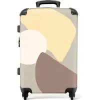 NoBoringSuitcases.com Großer Koffer - Formen - Abstrakt - Gelb - Kreis - Kombinationsschloss TSA - Hartschalen Trolley 4 Rollen - 72 liter - Reisekoffer - 66 cmKoffer Mittelgroß 67x43x25 cm, 72L,