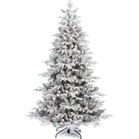 LAALU Künstlicher Weihnachtsbaum DELUXE ANITA 150 cm, weiß, 2D, 527 Zweige, inkl. Metallständer