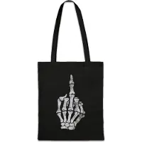 Eric Helmar Müller Urban Backwoods Skeleton Middle Finger, Stofftasche, Farbe: Schwarz