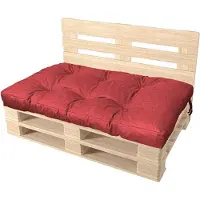 Pillows24 - Palettenkissen wasser- und UV-beständig - Sitzkissen | Polster für Europaletten 120x80 - Palettenmöbel - Outdoor/Indoor, Rot