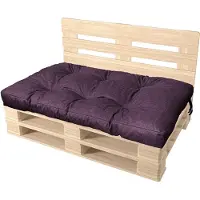 Pillows24 - Palettenkissen wasser- und UV-beständig - Sitzkissen | Polster für Europaletten 120x80 - Palettenmöbel - Outdoor/Indoor, Pflaume
