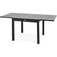 Di volio Gartentisch COMLO grau, aus Kunstholz und Aluminium, ausziehbarer Balkontisch - 90/180 x 90 cm, robust & wetterfest, für Terrasse und Garten