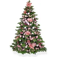 LAALU Künstlicher Weihnachtsbaum 270 cm, PRINZESSIN ANNA, mit 135-teiligem Weihnachtsbaumschmuck, inkl. Metallständer und Aufbewahrungsbox