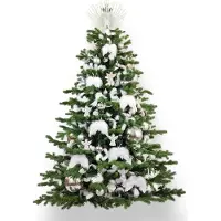 LAALU Künstlicher Weihnachtsbaum 210 cm, ENGELSFLÜGEL, mit 97-teiligem Weihnachtsbaumschmuck, inkl. Metallständer und Aufbewahrungsbox