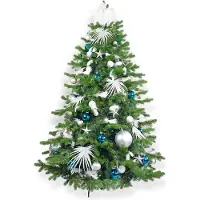 LAALU Künstlicher Weihnachtsbaum 500 cm, POLAR BLUE II, mit 215-teiligem Weihnachtsbaumschmuck, inkl. Metallständer und Aufbewahrungsbox