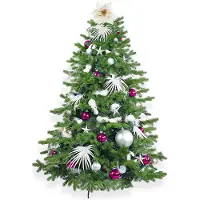 LAALU Künstlicher Weihnachtsbaum 300 cm, POLAR PINK II, mit 222-teiligem Weihnachtsbaumschmuck, inkl. Metallständer und Aufbewahrungsbox