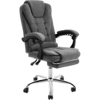 Di volio Bürostuhl Baldo, ergonomisch, Dunkelgrau, 150 kg, Sitzhöhenverstellung, Fußstütze, integrierte Kopfstütze, PVC, PP, Stahl, PU, Stoff, DV-088OC