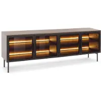 Masseno TV-Schrank GLORIA 181,3 cm Fernsehschrank mit 4 Türen TV-Lowboard für Wohnzimmer Modern 181,3x39,3x61,6 cm Eichefarben / Eichefarben