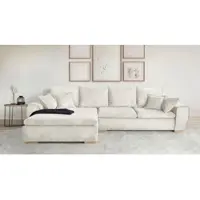 Home affaire Ecksofa "Katja L-Form, B: 325 cm - OTTO. Verlässliche Qualität.", beige (creme), B:325cm T:183cm, 100% Polyester, Sofas, Ecksofa, Schlaffunktion, Bettkasten & 4 Zierkissen