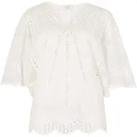 Apricot Shirtbluse "Baumwoll-Mesh-Top", Damen, Gr. M (38), weiß, gewebt, Obermaterial: 100% Baumwolle CO., unifarben, V-Ausschnitt, Blusen Shirtbluse, mit Stickerei