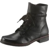 Gabor Schnürstiefelette , Damen, Gr. 39, schwarz, Kalbsleder, Schuhe Schnürstiefelette, Schnürboots, Businessschuh mit Blockabsatz