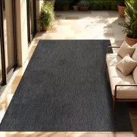 Paco Home In- & Outdoor Teppich Flachgewebe einfarbig modern wetterfest für Terrasse Küche 200 cm quadrat
